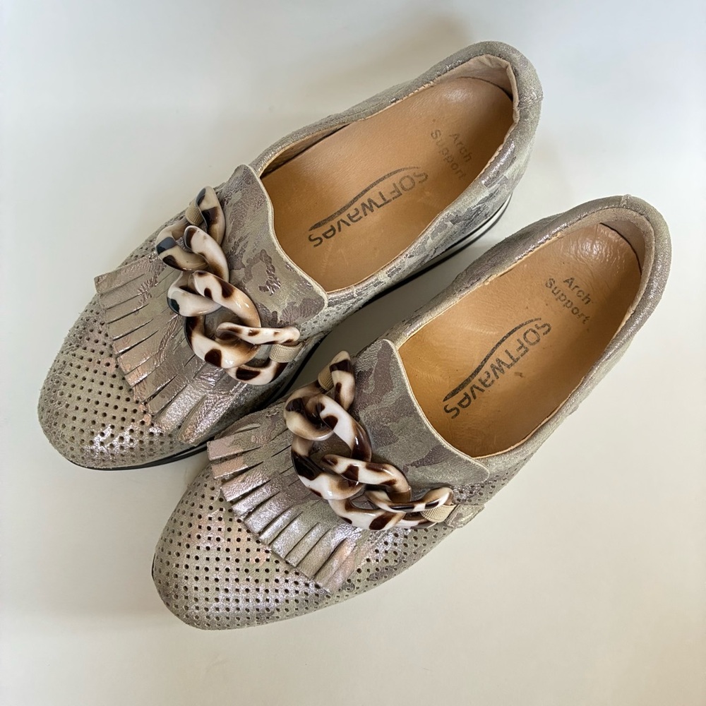 Softwaves Cadie Leather Wedge Platform Sneaker Co… - image 3